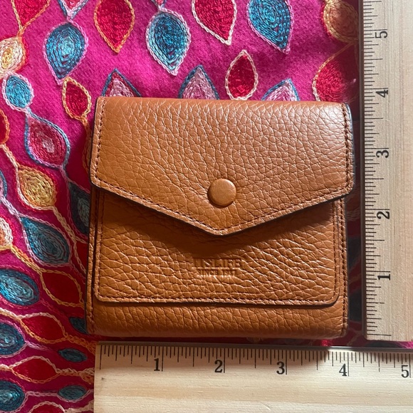 NWOT caramel brown small leather wallet by It’s Life. Measures apx 4 x 4 inches. - Picture 12 of 12